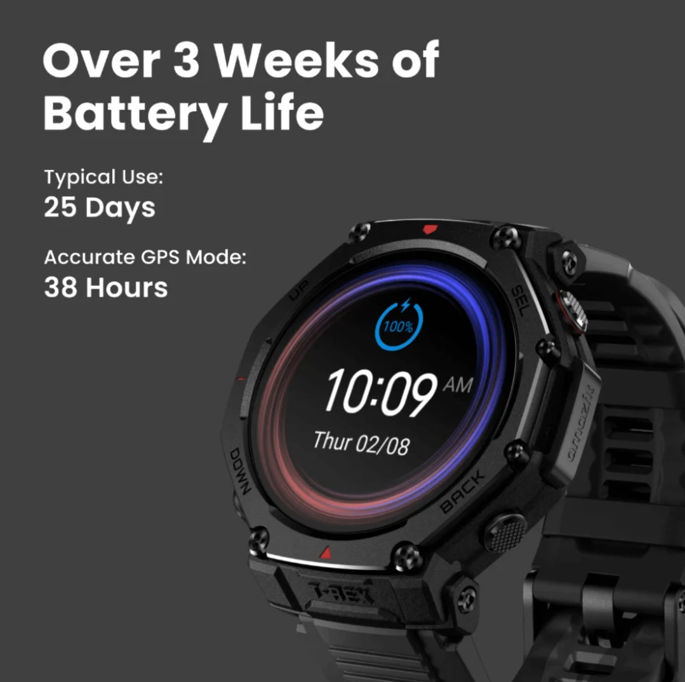 SMARTWATCH AMAZFIT T-REX 3 PRO 48MM 1.5" AMOLED BLACK