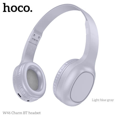 HOCO W46 Charm Bluetooth Headset, Light Blue Gray