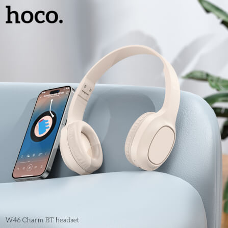 HOCO W46 Charm Bluetooth Headset, Light Blue Gray