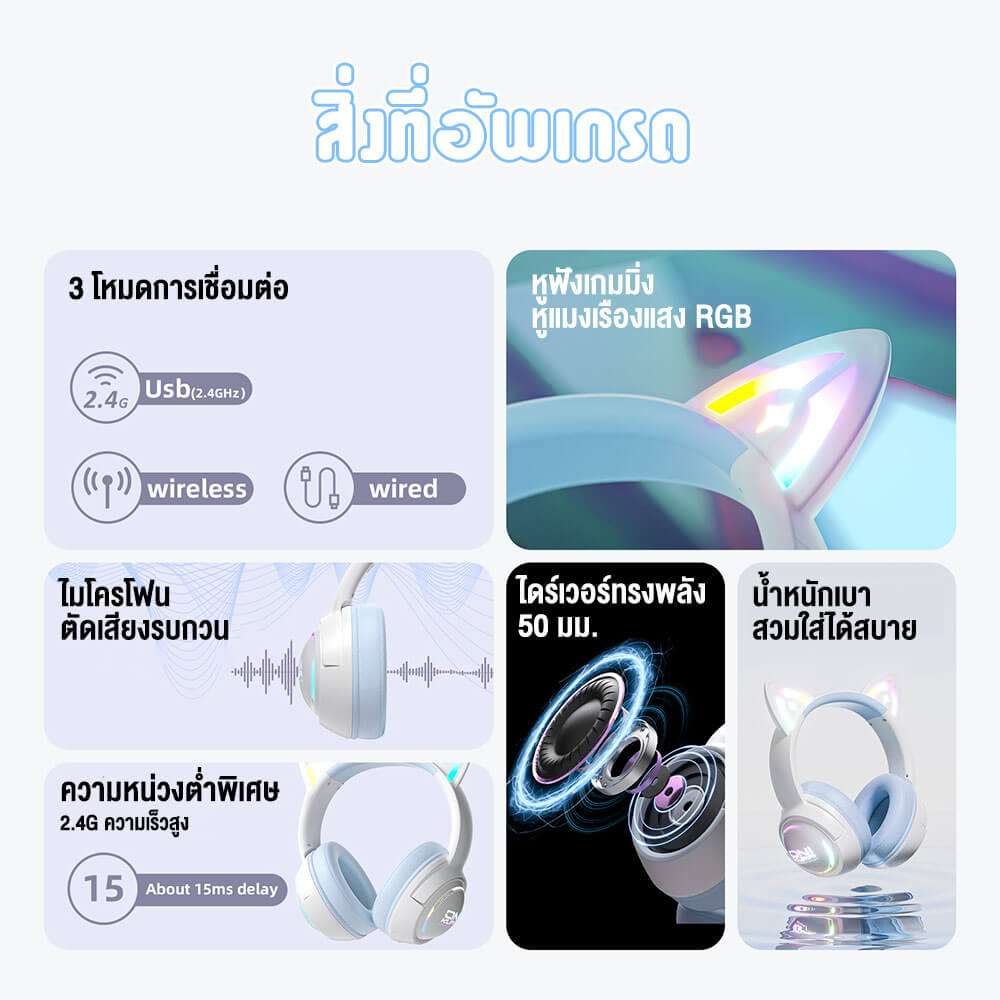 ONIKUMA GT838 THREE MODE WIRELESS HEADPHONE - BLUE