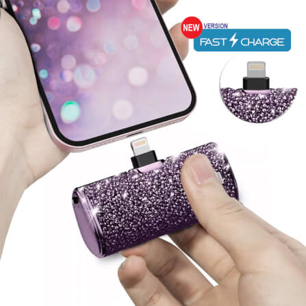 POWERBANK IWALK SECRET MAH LIGHTNING CHARGER PURPLE DIAMOND COLOR