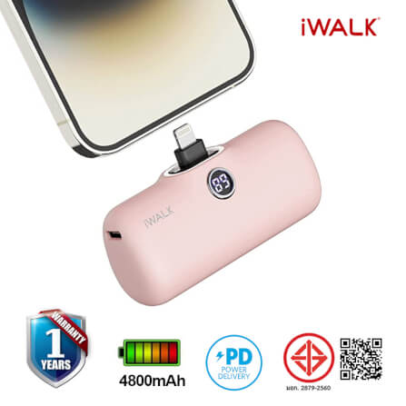 POWERBANK IWALK LINKPOD PRO 4800 MAH LIGHTNING CHARGER PINK COLOR