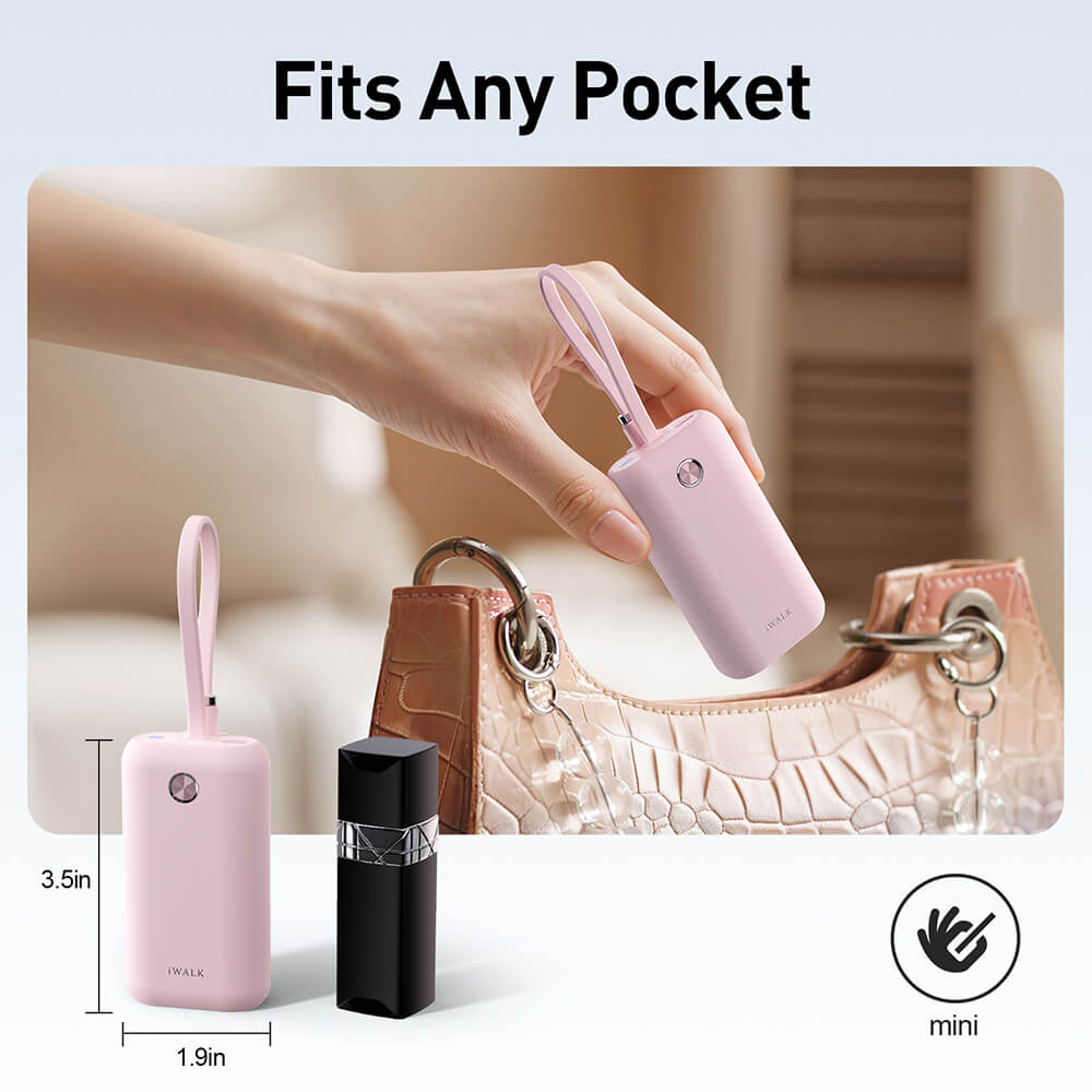 Powerbank IWALK Power Mini 10000 MAH TypeC White Color support 22.5W FastCharge