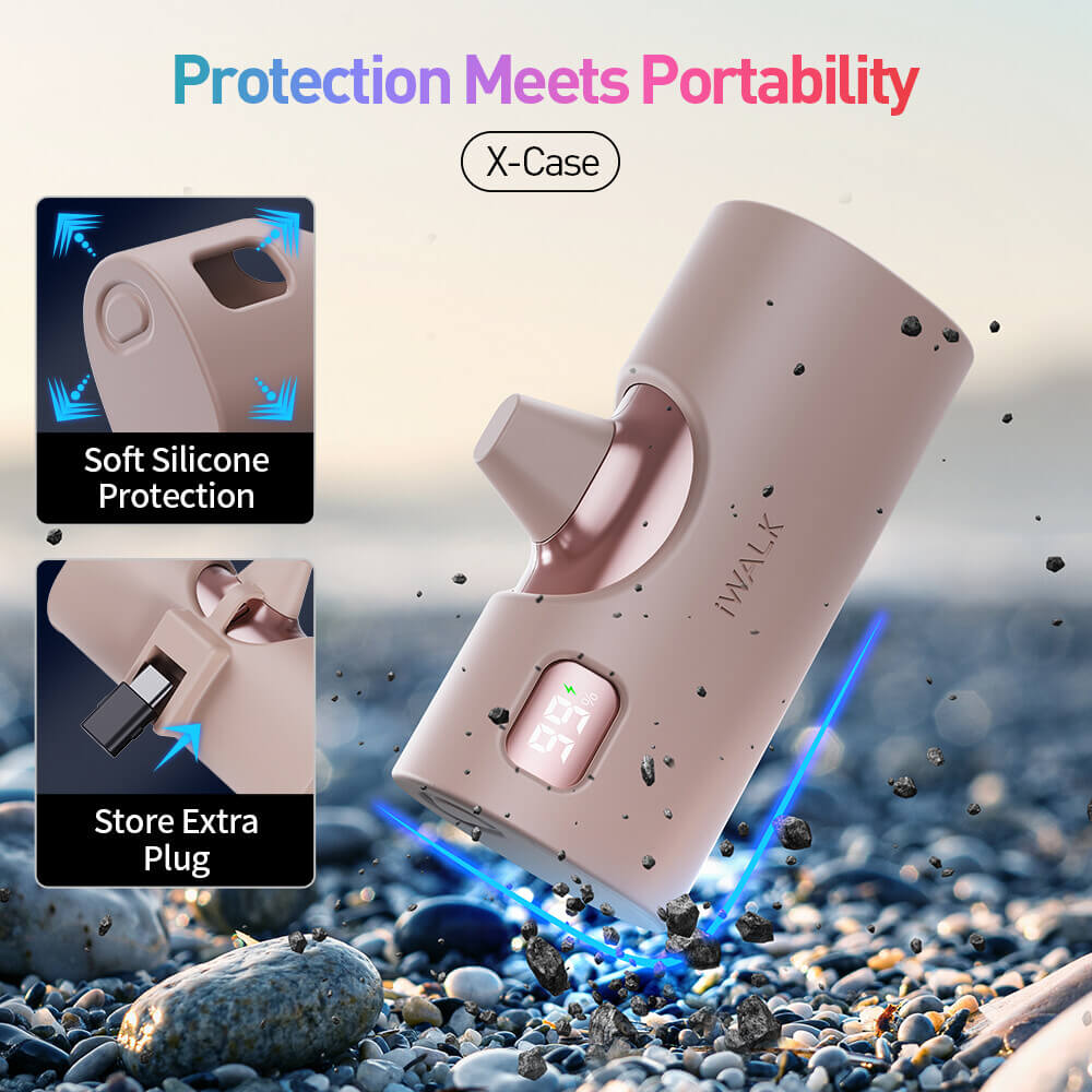 POWERBANK IWALK LINKPODX 5000 MAH ROSEGOLD COLOR SWICHABLE TO LIGHTNING OR TYPEC CONECTOR
