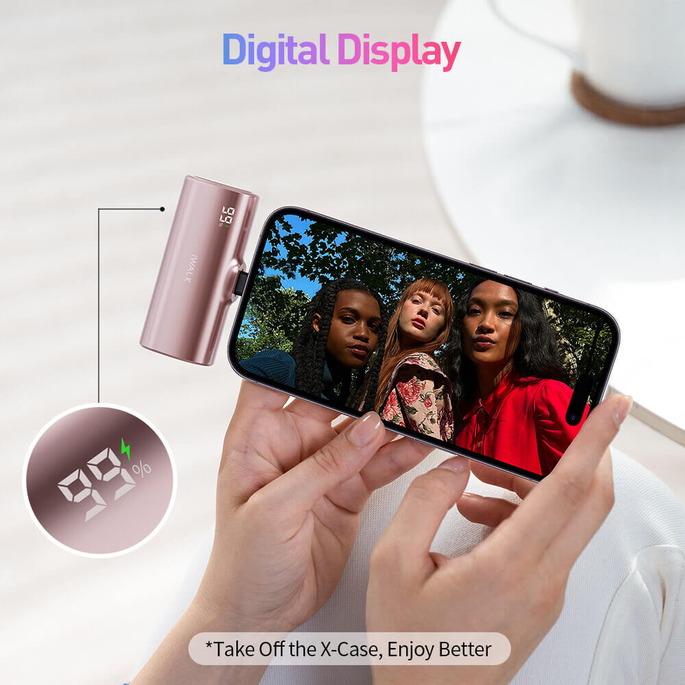 POWERBANK IWALK LINKPODX 5000 MAH ROSEGOLD COLOR SWICHABLE TO LIGHTNING OR TYPEC CONECTOR