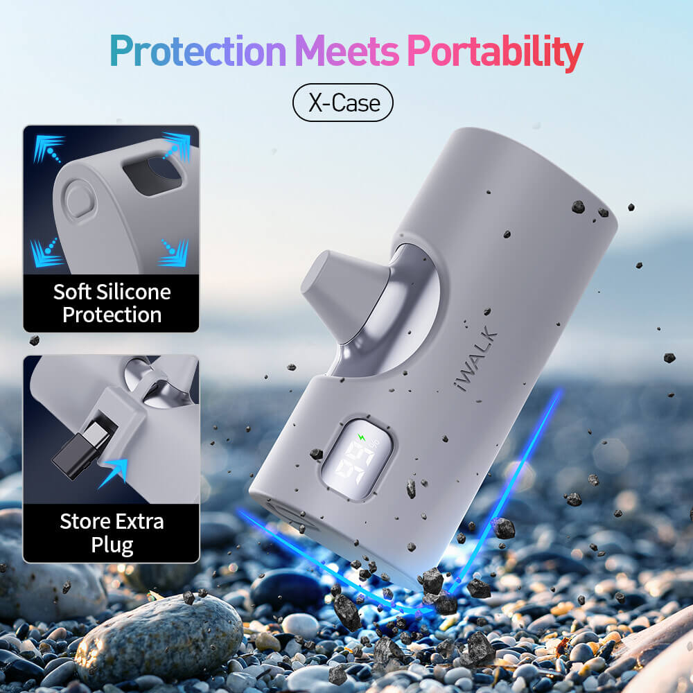 POWERBANK IWALK LINKPODX 5000 MAH SILVER COLOR SWICHABLE TO LIGHTNING OR TYPEC CONECTOR