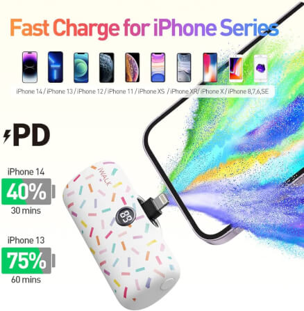 POWERBANK IWALK LINKPOD PRO 4800 MAH LIGHTNING CHARGER WHITE CANDY COLOR