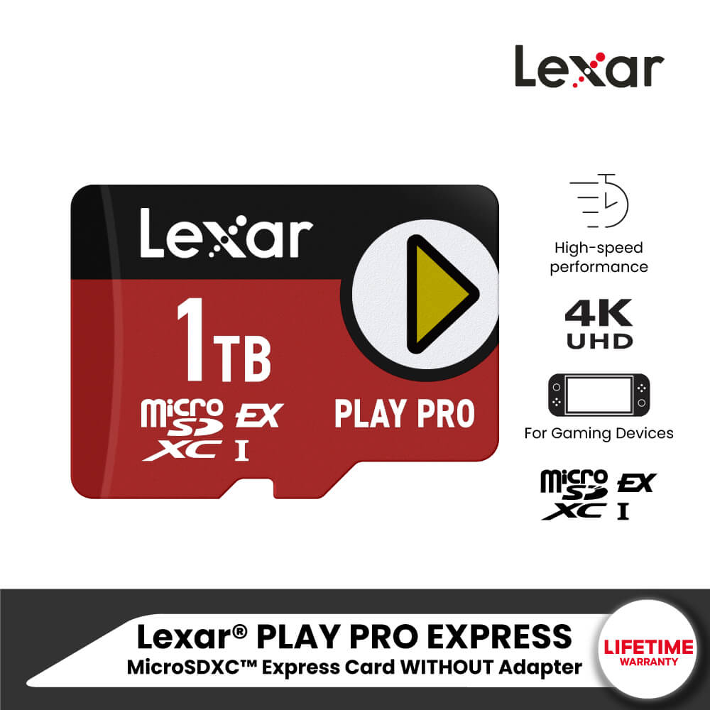 MEMORY CARD LEXAR MICROSD CARD PLAY PRO EXPRESS 1TB RW900/600MB/S (LMSXPS0001T-BNNNG) FOR HANDHELD GAMING
