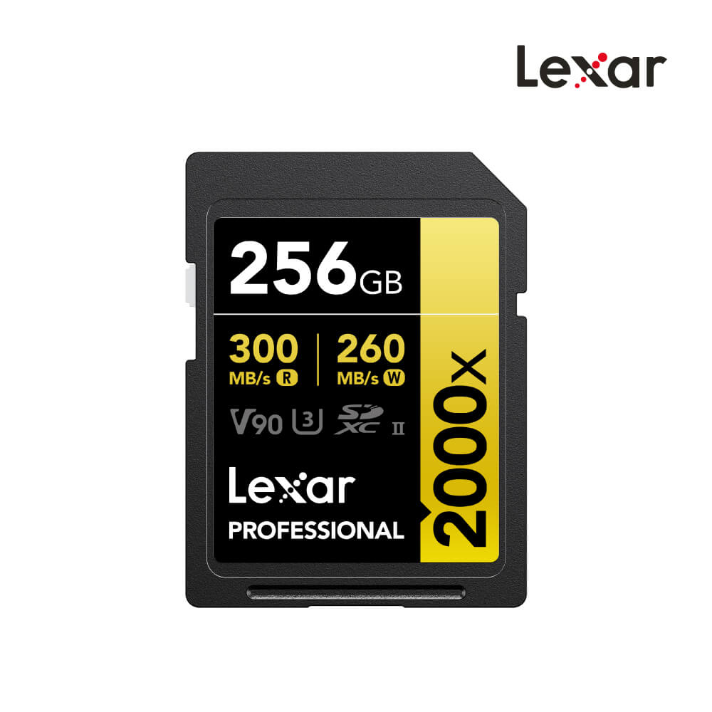 MEMORY CARD LEXAR SD2000X 256GB UHS-II U3 V90 SD CARD (เอสดีการ์ด) FULL-HD 3D 4K 8K RW300/260MB/S (LSD2000256G)