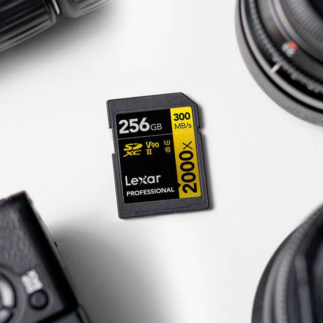 MEMORY CARD LEXAR SD2000X 256GB UHS-II U3 V90 SD CARD (เอสดีการ์ด) FULL-HD 3D 4K 8K RW300/260MB/S (LSD2000256G)