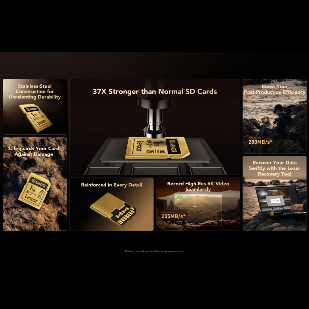 MEMORY CARD LEXAR ARMOR GOLD 128GB SD CARD FULL-HD 6K RW280/205MB/S (LSDAMGL128G-RNNNG)