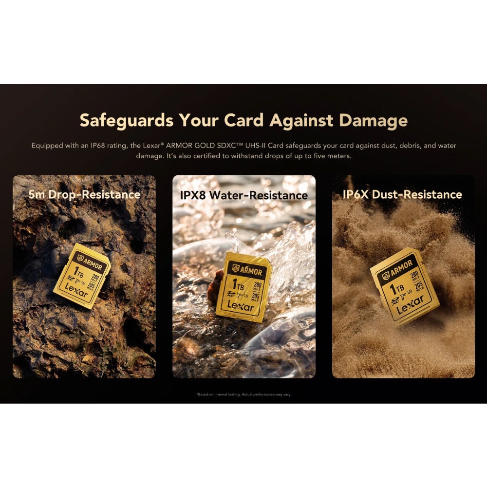 MEMORY CARD LEXAR ARMOR GOLD 128GB SD CARD FULL-HD 6K RW280/205MB/S (LSDAMGL128G-RNNNG)