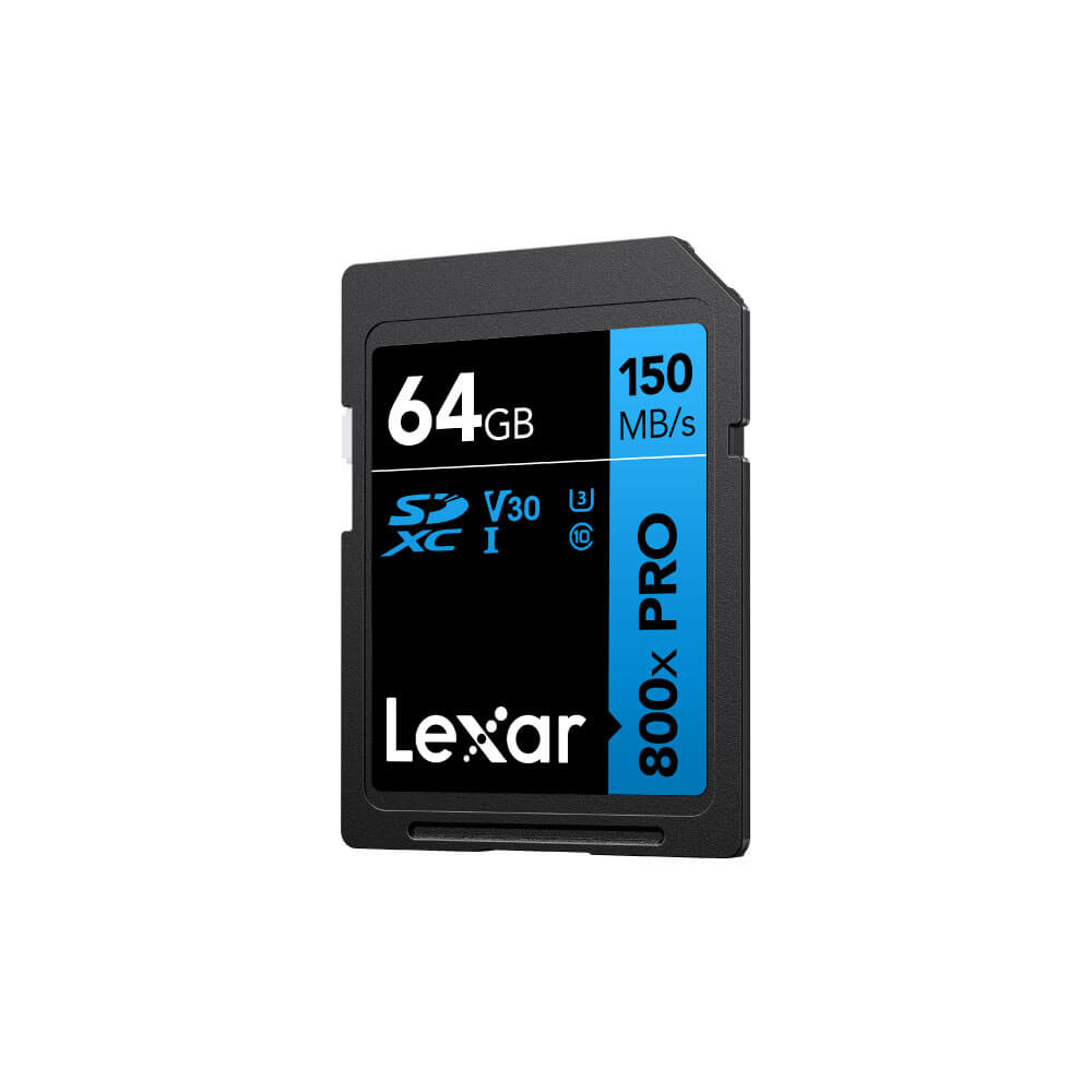 MEMORY CARD LEXAR 800XPRO 64GB SD CARD BLUE SERIES FULL-HD 4K RW150/45MB/S (LSD0800P064G-BNNNG)