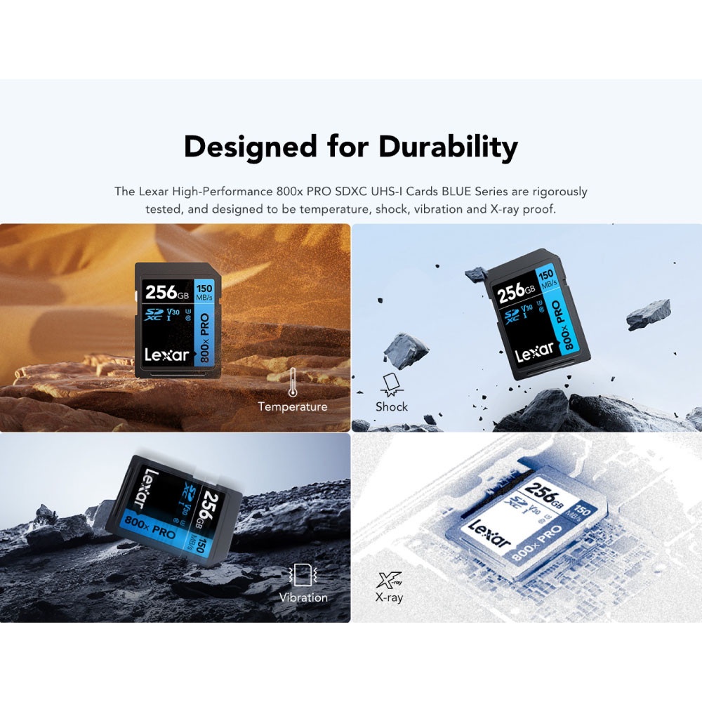 MEMORY CARD LEXAR 800XPRO 64GB SD CARD BLUE SERIES FULL-HD 4K RW150/45MB/S (LSD0800P064G-BNNNG)