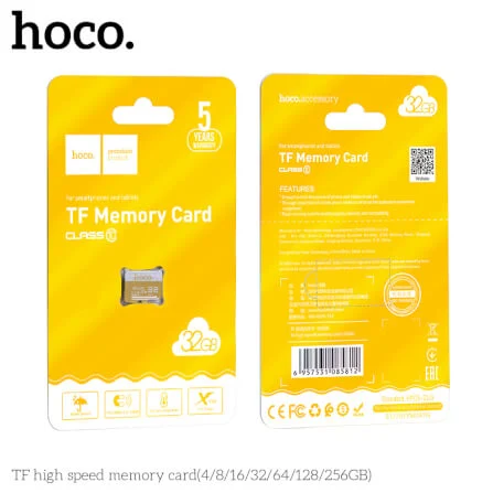 32GB HIGH-SPEED MICRO SD CARD CLASS 10 (TF CARD) HOCO MEMORY CARD