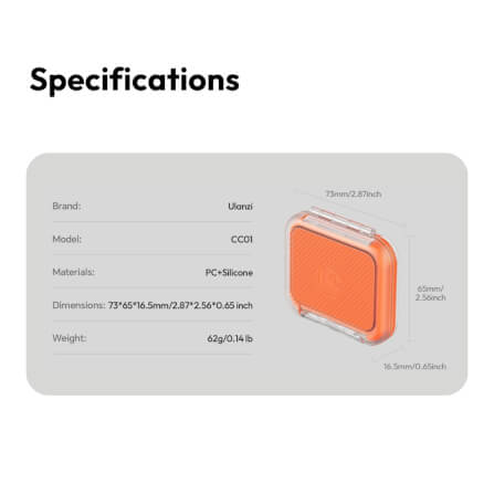 MINI MEMORY CARD CASE ULANZI CC01 POCKET-SIZE ORANGE